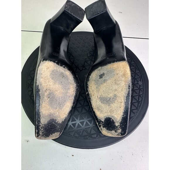 COACH 90s Vintage Womens 7.5 B Made in Italy 2.5” Block Heels Black Leather Y2K - Picture 7 of 10